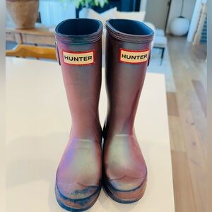 Hunter rain boots purple iridescent